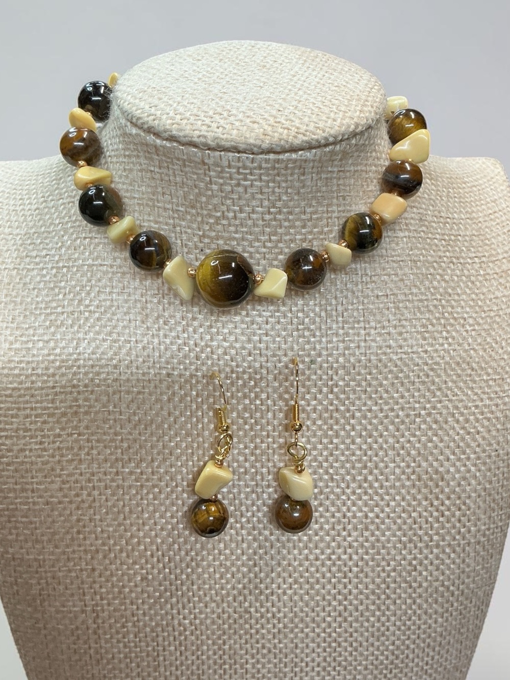 Handmade Tigers Eye and Yellow Jade